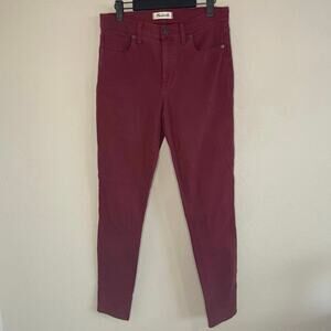 Madewell 9” High Riser Skinny Skinny Women’s Maroon Jeans - Size 29T